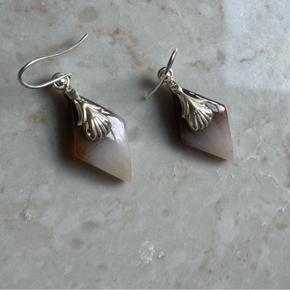 NWOT Sundance Sandy Dunes Earrings, Sandalwood Stone, Sterling Silver - Picture 3 of 6